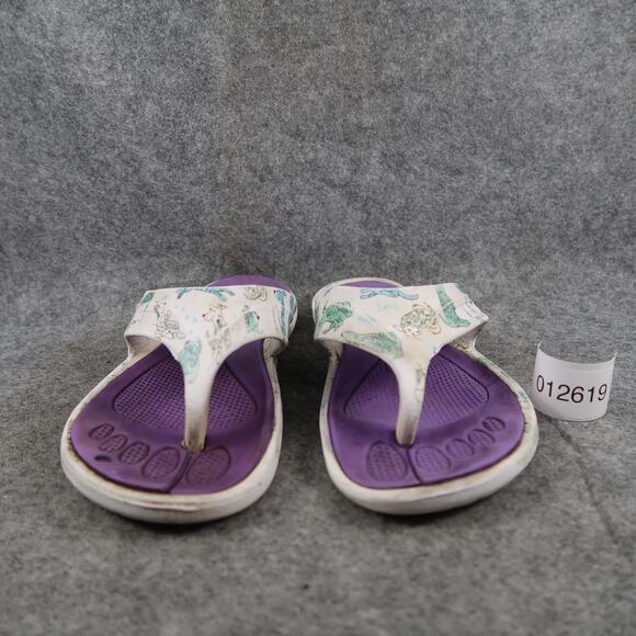 Casual Shoes Womens 40 Sandals Flip Flops Slip On Flat Dog Print Comfort Active - Picture 2 of 10